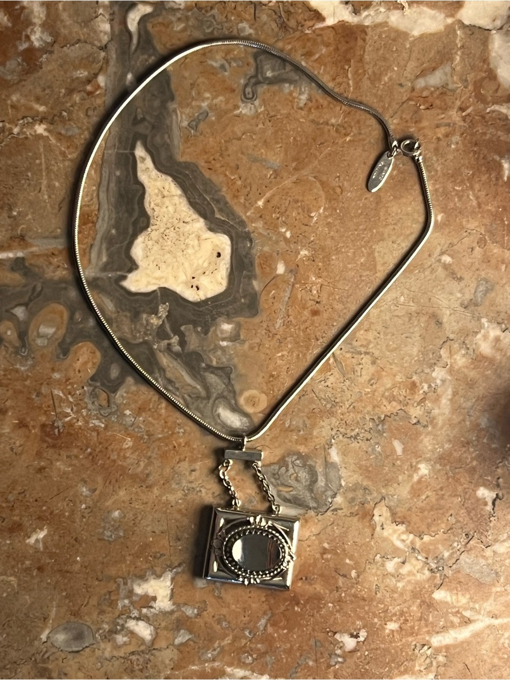 Whiting Davis Silver Pendant Necklace